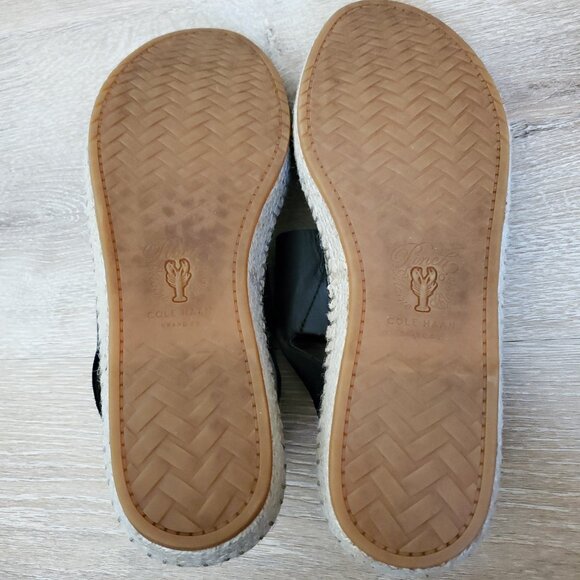 Cole Haan Women's Cloudfeel Espadrille Sandal - Black Leather Size 10.5 - Picture 15 of 16